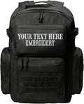 Tactical Gear bag Heavy Duty Duffel Gym bag/Tactical Backpack Custom Embroidered with your own text (Black Backpack)