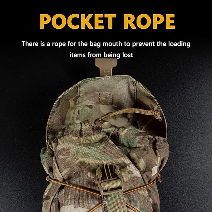 ACEXIER Tactical GP Molle Utility Pouch Bungee Shock Cord Quick Release Buckle Fastener Water Hydration Bag Kettle Holder Hunting Bag (BCP)