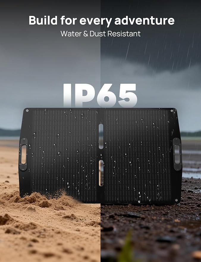 ECO-WORTHY 100W Portable Solar Panel for Power StationsIP65 Waterproof &amp Lightweight with Adjustable Kickstand23% High Efficiency Foldable Solar Panel for Outdoor RV Camping Off Grid Emergency