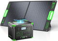 EBL 519Wh Solar Generator Kit 500W(Peak 1000W) Portable Power Station with 100W 20V Solar Panel Backup Battery Power Supply for RV/Van Camping Fishing Climbing Road Trip Home Use