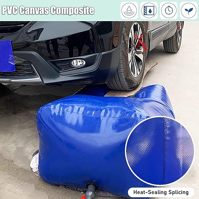 Water Bladder Storage Containers Collapsible Solar Shower Bag for RV/Hiking/Camping Mobile Soft Water Tank(1.25x0.8x0.5 m/500 L/132 Gallon)