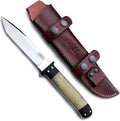 GCS Handmade Bone Handle D2 Tool Steel Tactical knife for Hunting Camping and Bushcraft with leather sheath &amp Full tang blade designed for Hunting &amp EDC GCS 15