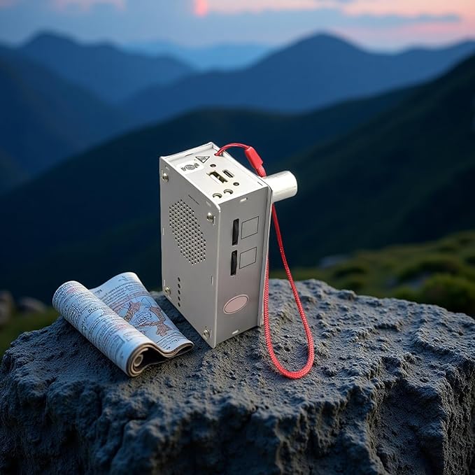 Hand Crank Generator - 2026 New Portable Survival Generator Emergency Power Bank With Flashlight Fm Radio &amp Windproof Plasma Lighter Aluminum Alloy Hand-cranked Charger for Outdoor Camping (2)