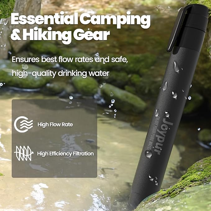 Portable Water Filter Straw Survival Essential Camping &amp Hiking Gear Water Purification Straw for Travel Biking and Emergency Preparedness
