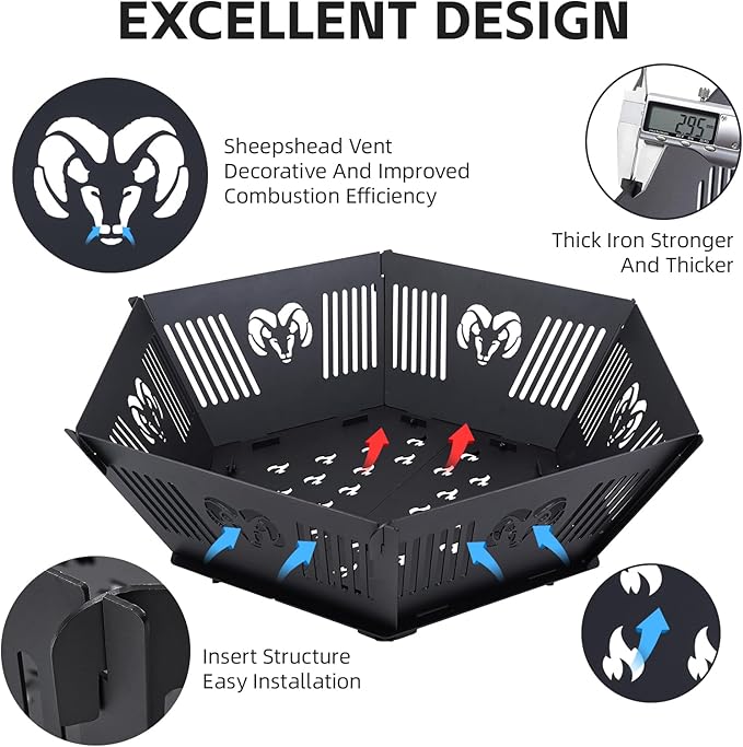 Portable Plug Fire Pit 38.6 Collapsible Fire Pit for Outdoor Wood Burning with Carry Bag Folding Fire Pit for BBQ Camping Travel Picnic Backyard Patio black