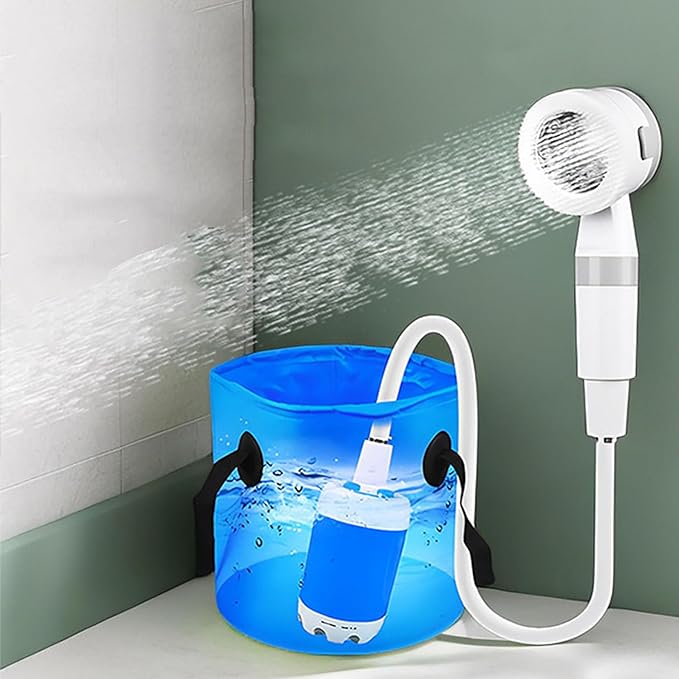 Outdoor Camping Shower Pump - Rechargeable Outdoor Shower Head Sprayer Portable Shower Head with Hose for Camping Perfect for Camping Hiking Travel Car Washing &amp Pet Cleaning