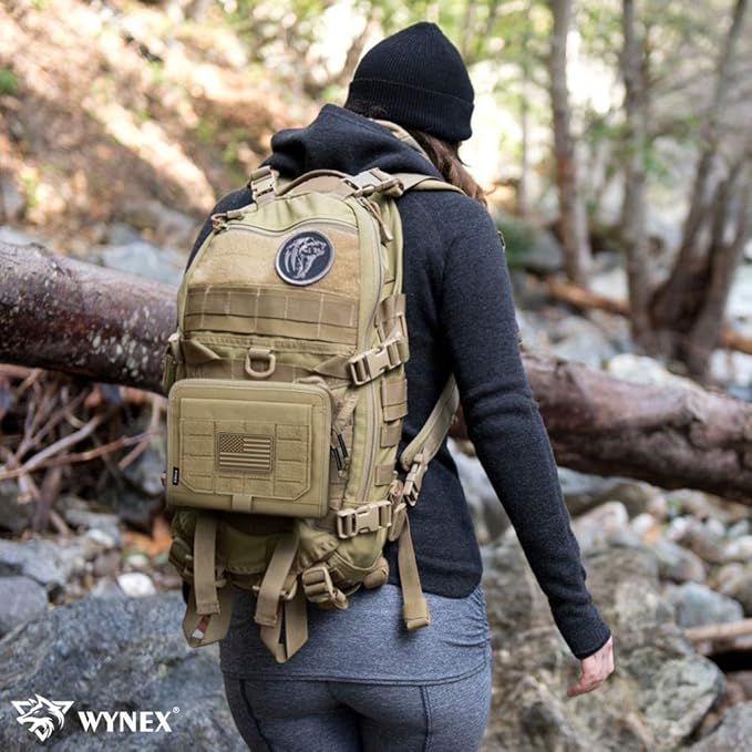 WYNEX Tactical Molle Admin Pouch with Folding Admin Pouch Utility EDC Pouch Organizer Modular Tool Pouch of Double Layer with Molle Tool Bag of Laser-Cut Design Utility Organizer EDC Medical Bag