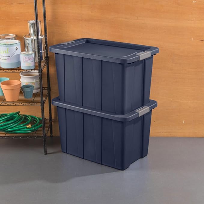 Sterilite 16-Pack Storage Bins with Lids Heavy Duty Totes Tuff1 30 Gallon Dark Indigo