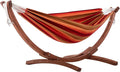 Vivere Fade and Weather-Resitant Brazilian Hammock with Solid Pine Arc Stand - 450 lb Weight Capacity