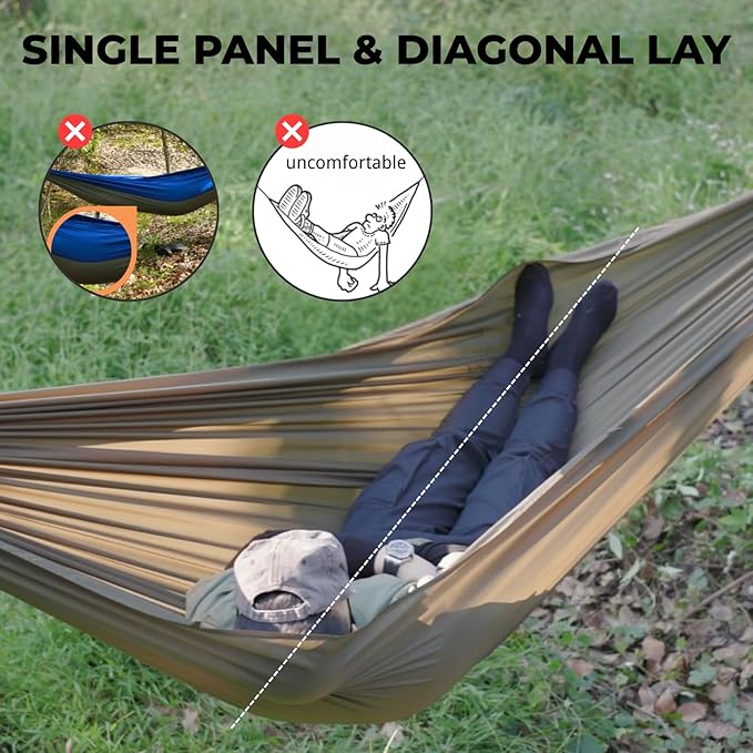 Onewind 11ft Ultralight Camping Hammock Portable Hammock 40D 1.7oz Nylon Ripstop with 2 * 12Ft Tree Straps for Camping Hiking Backpacking 11' x 55 Midnight Blue