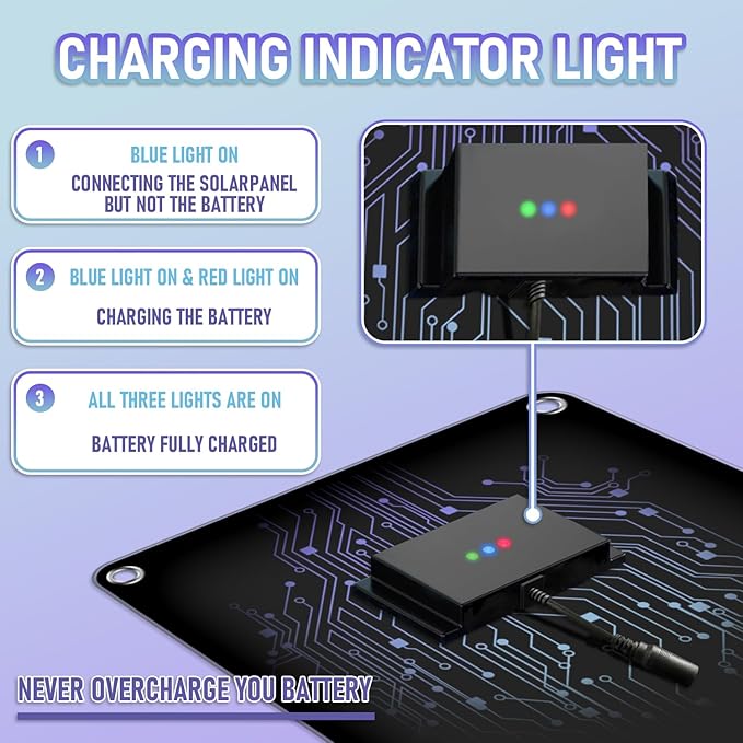 12 Volt 10 Watt Solar Car Battery Charger &amp Maintainer Solar Panel Trickle Charger with Alligator Clip&amp Cigarette Lighter PlugAdapter for Car Boat Automotive Motorcycle RV