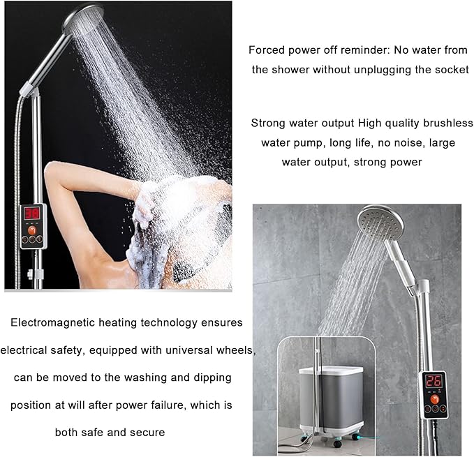 Generic Outdoor Camping ShowerCompact Shower PumpFoldable barrelWater Pump for Hiking Camping Picnic BeachHome Emergency Shower
