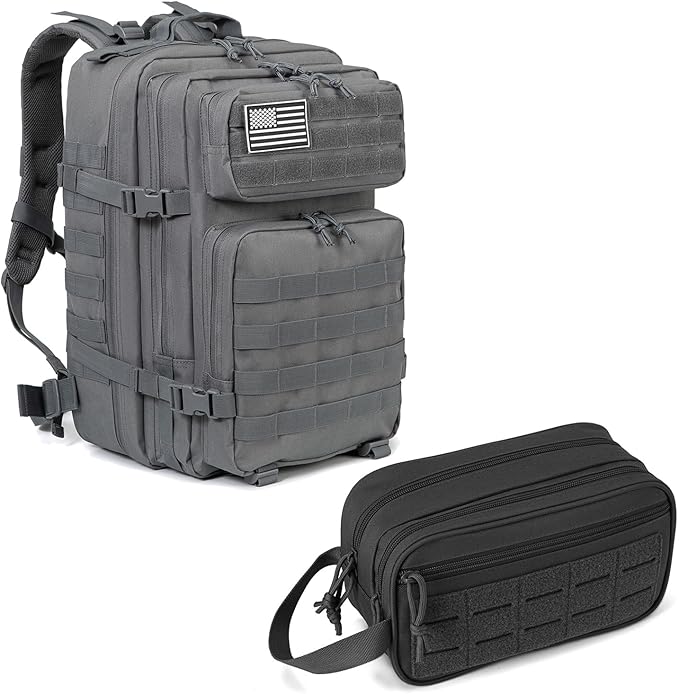 QT&ampQY 45L Tactical backpack &amp Tactical Toiletry Bag