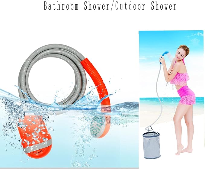 KSTYLE Portable Showers Camping Shower Camping Shower with Submersible Pump Portable Outdoor Shower Water Pump for CampingOrange