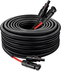 Solar Panel Extension Cable - 10AWG 20FT Solar Wire with Female &amp Male Waterproof Connector Flame Retardant Protective Sleeving PV Wire for RV Photovoltaic Systems Home Boat Solar Panels Car