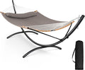 SUNCREAT Hammocks Standing Patio Hammock Portable Hammock with Stand Foldable Patent Pending Brown