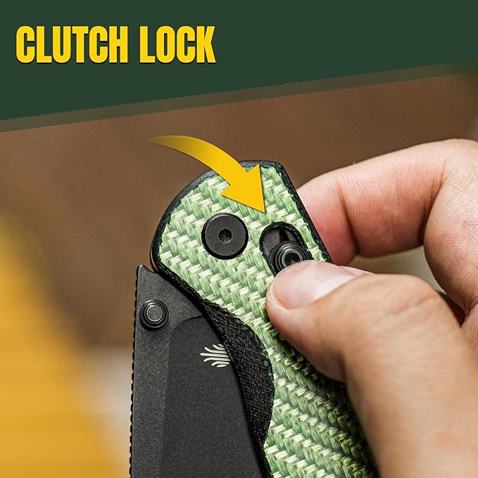 Kizer Drop Bear EDC Pocket Knife 2.97” Nitro-V Steel Blade G10 Carbon Fiber Handle Folding Knife with Thumb Stud Opener Lightweight Clutch Lock Camping Hunting Knife for Men Women Gift V3619A4