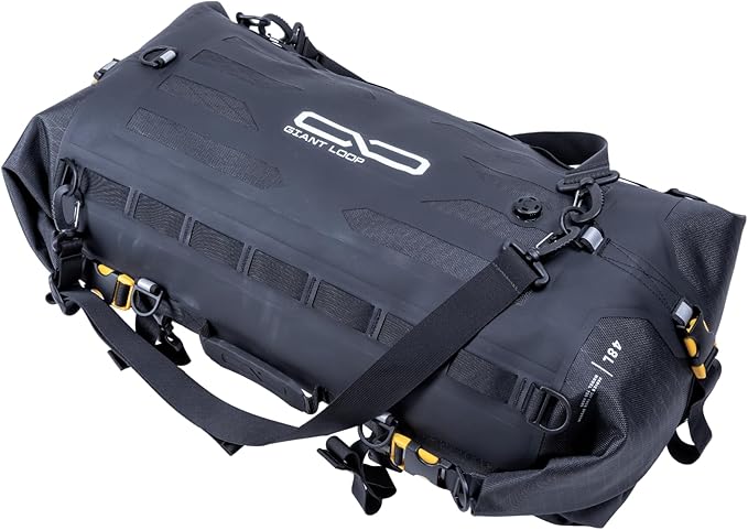Giant Loop Tillamook Dry Bag Waterproof Motorbike Luggage Ideal for Fly and Ride Trips 48-Liters Storage Fits Any Large Motorcycle UTVs ATVs &amp Overlander (Black)