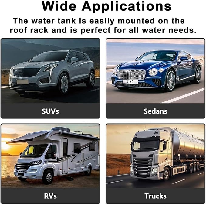 Portable Water Tank for Vehicles18L/20L/30L Roof Rack Shower Self-Pressurized Solar Shower Rinse Kit(1.6Bar)Multi-Functional Overland Showerfor Outdoor Showers Pet &amp Gear Cleaning