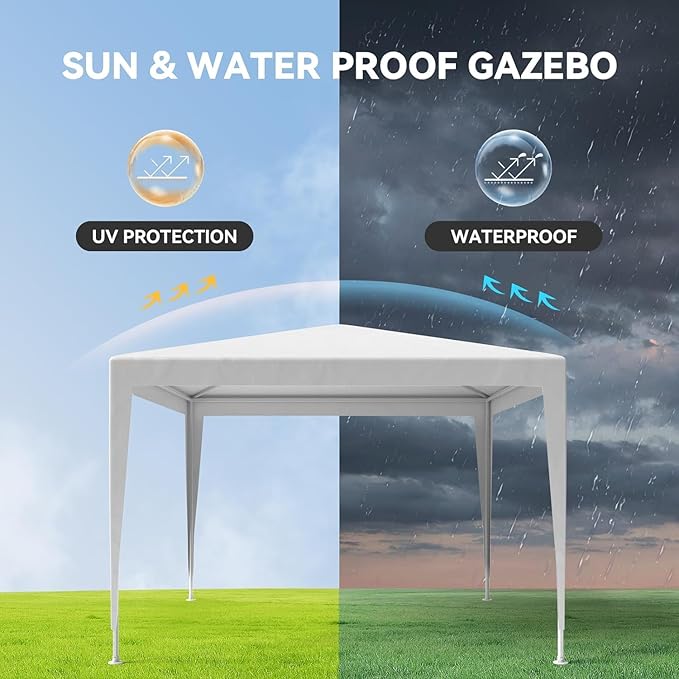 Outdoor Gazebo Canopy Wedding Party Tent Camping Shelter Commercial Instant Shelter Waterproof Tent with Removable Side Walls (10'x10' Three Sides)