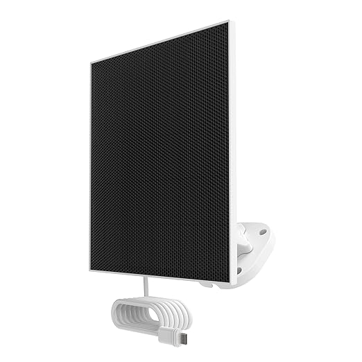 myQ Solar Panel for myQ Outdoor Battery Camera 6.5 Foot (2m) USB-C Cable Waterproof 3.8W and 5V 360° Rotation &amp 180° Tilt