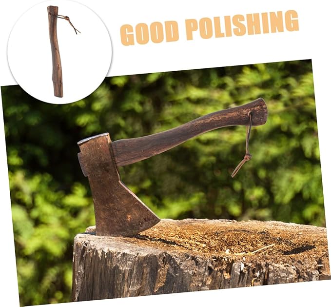 2pcs Wooden Axe Handle Replacement Mini Axe Handle Comfortable Grip and Hardwood Construction for Outdoor Activities and Camping
