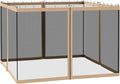 Outsunny 10' x 10' Universal Replacement Mesh Sidewall Netting for Patio Gazebos and Canopy Tents with Zippers Sidewall Only Beige