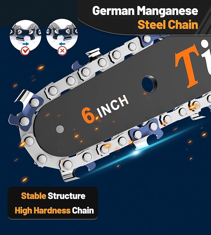 Tietoc Mini Chainsaw 6 Inch Cordless Portable Electric Chain Saw Small Handheld Battery Powered Super Saws