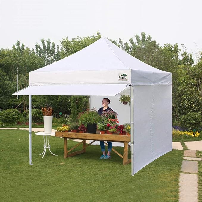Eurmax USA 10x10 Pop Up CanopyCommercial Tent with Patented No-Tip Rolling Bag24sqft Extension Awning &amp 4 Zippered Removable WallsUV &amp Water ResistantHeavy Duty Instant Shelter GazeboBlac