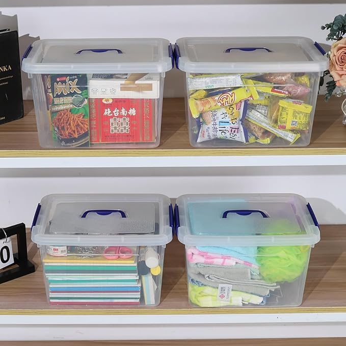 12 Quart Latching Storage Box with Lid Clear Plastic Storage Tote 1 Pack