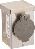 Generac 6347 50-Amp 125/250V Aluminum Power Inlet Box - Weather-Resistant Outdoor Generator Connection Silver