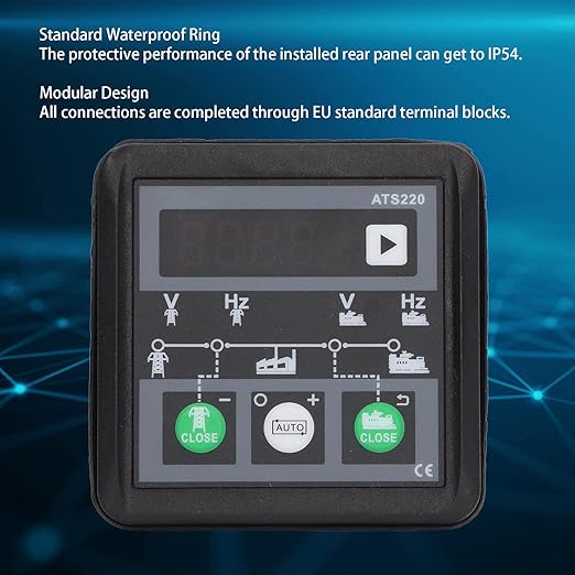Automatic Transfer Switch ATS Controller IP54 LED Display 30-300V for Reliable Power Transfer and Generator Backup Systems