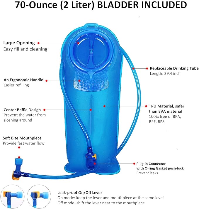 Unigear Hydration Pack Backpack with 70 oz 2L Water Bladder for Running Hiking Cycling Climbing Camping Biking