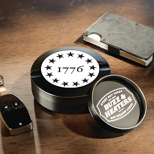 Brotherhood Metal Zyn Container | Metal Zyn Holder | Zyn Metal Can | Metal Container for Zyn Holder | Metal Zyn Pouch Cans | Betsy Ross Stars 1776 | Metal Zyn Pouch | Betsy Ross Stars Black and White