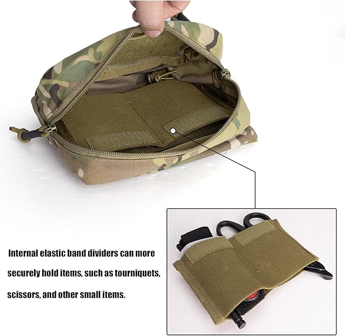 Tactical Drop Pouch Tactical IFAK Pouch with Hook and Loop Panel Compatible with Chest Rig and Tactical Vest Mk3