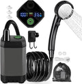 Portable Shower for Camping Portable Outdoor Shower with Pump Intelligent LED Display IPX7 Waterproof 6000mAh Rechargeable Battery Powered Shower for Hiking Beach RV Travel