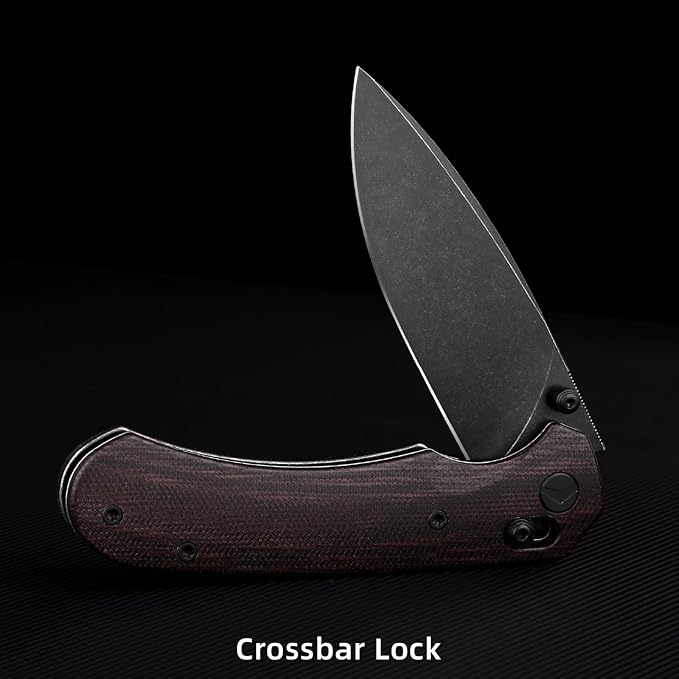 Folding Pocket Knife 3.31'' 154CM Blade EDC Knife Erogonomic Canvas Micarta Handle Pocket Knives for Men Hunting Hiking Survival Knives (Red)