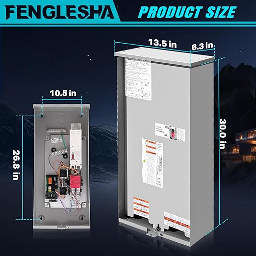 200 Amp Automatic Transfer Switch Replacement for Generac RXSW200A3w/Power Management 120/240V 1-Phase Open Transition Service Rated NEMA 3R Aluminum Enclosure for Indoor and Outdoor Use