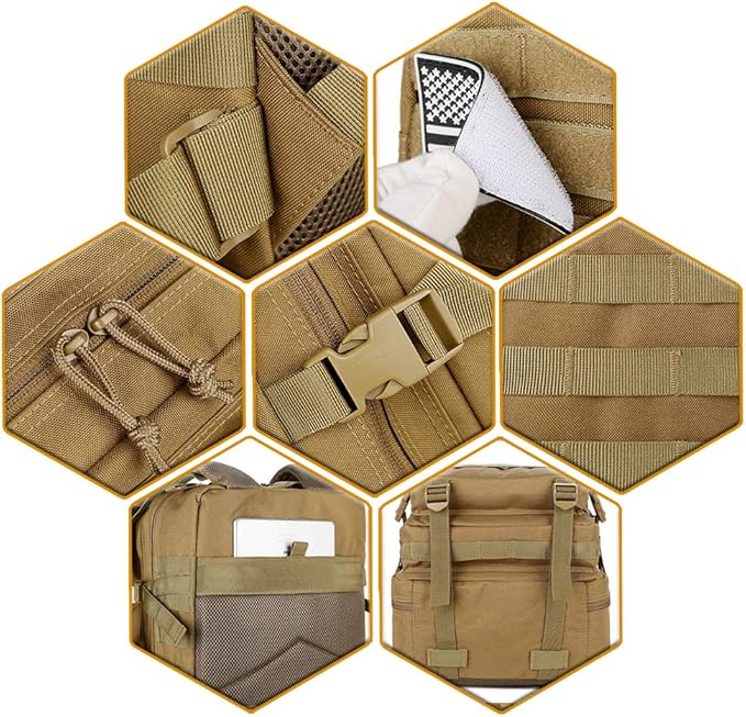 QT&ampQY 45L Military Tactical Backpacks Molle Army Assault Pack 3 Day Bug Out Bag Hiking Treeking Rucksack…