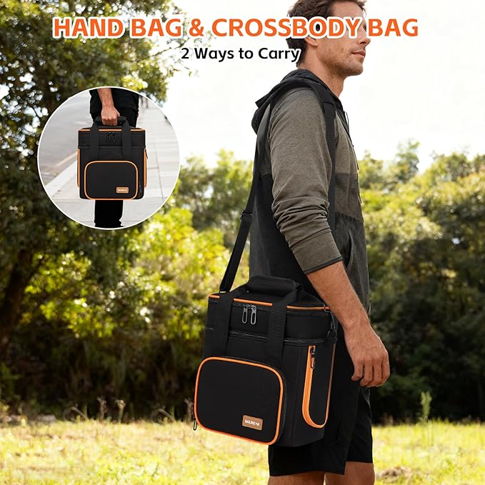 Portable Carrying Case Compatible with Jackery Explorer 300/300 plus/240/240 v2/290/160 Flip-top Design Double-Layer Soft Power Station Storage Bag for Accessories/Charging Cable/Solar Generator