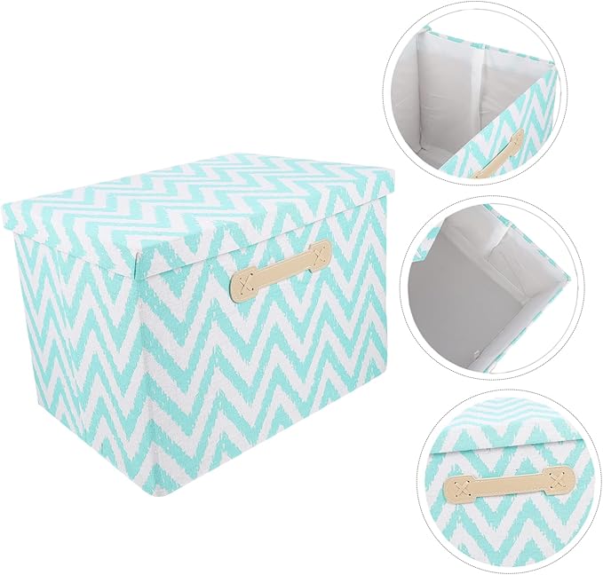 Unomor Convenient Foldable Fabric Storage Box for Clothes Towels and Shoes Multi-functional Organizer Container with Lids for Home Use Pattern