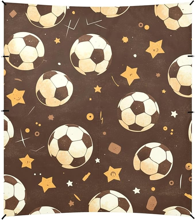 Football Stars Brown Beach Canopy UPF50 Water-Resistant Portable Sun Shelter with Carrying Bag for Camping Fishing Backyard Fun