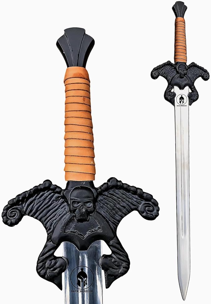 Medieval B-Skull Style Viking SwordReal Vikings Swords Seax Viking Swords Functional with Sheath Gifts Decorative Sword Gift for Lovers.