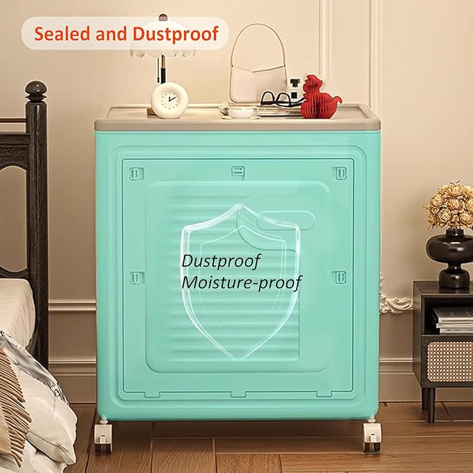 Foldable Clothes Storage Bin With Lid 125L/114QT Large Capacity Closet Organizer With Wheels Home Storage Box For Living Room Bedroom Laundry Room