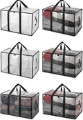 Heavy Duty Clear Tote Bag for Storage &amp Organization – Extra Large Durable Zippered Storage Bin with Reinforced Handles – for Home Travel &amp Garage Use (X-Large 6.0 Count)