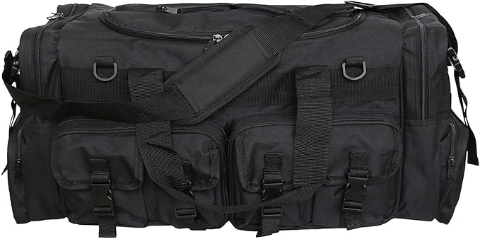 UNISTRENGH Men's Outdoor Sports Travel Duffle Bags Large Capacity 30'' Military Molle Tactical Gear Single Shoulder Bag For Mountaineering Camping Hunting (Black)