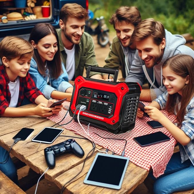 NEW! FITS PREDATOR 350 Power Station 350 Running Watt 294 Wh Capacity - 700 starting Watts Pure Sine Wave Powers 6 Devices at Once Charge by Solar Car AC USB-C BC FCC TUV UN38.3 Certified