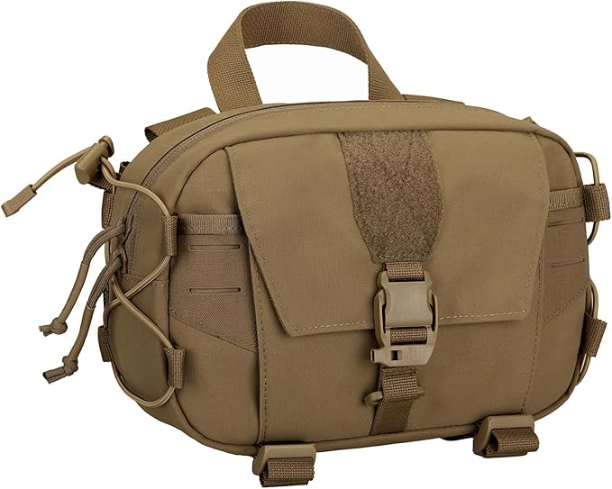 Tactical Molle Admin Pouch Compact Utility EDC Tool Bag with Shoulder Strap Nylon Belt Waist Bag for Tactical Accessories