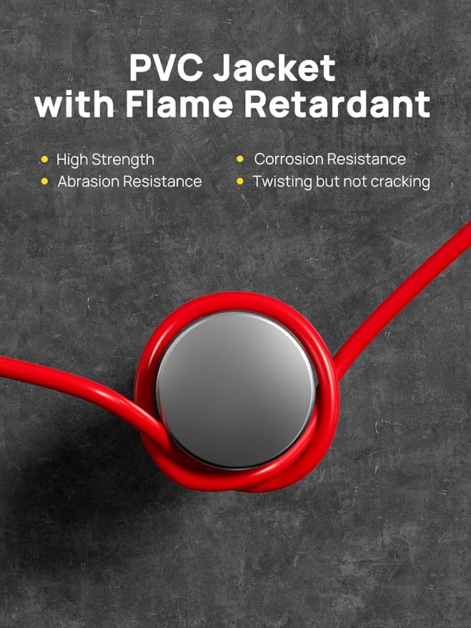AFERIY Solar Panel Extension Cable: with Female and Male Connector - 5M (16.5FT Red + 16.5FT Black)