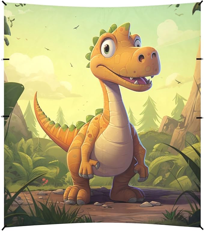 ALAZA Cute Cartoon Dinosaur Beach Tent Sun Shelter Portable Canopy Sunshade for Outdoor Camping Picnics Backyard Fun 10x9 ft